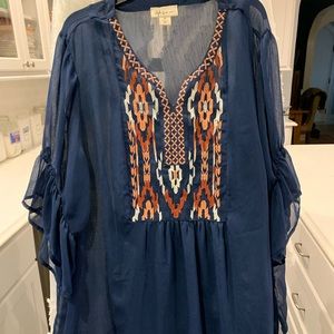 2x Style & Co Lined Navy very Fashionable Top